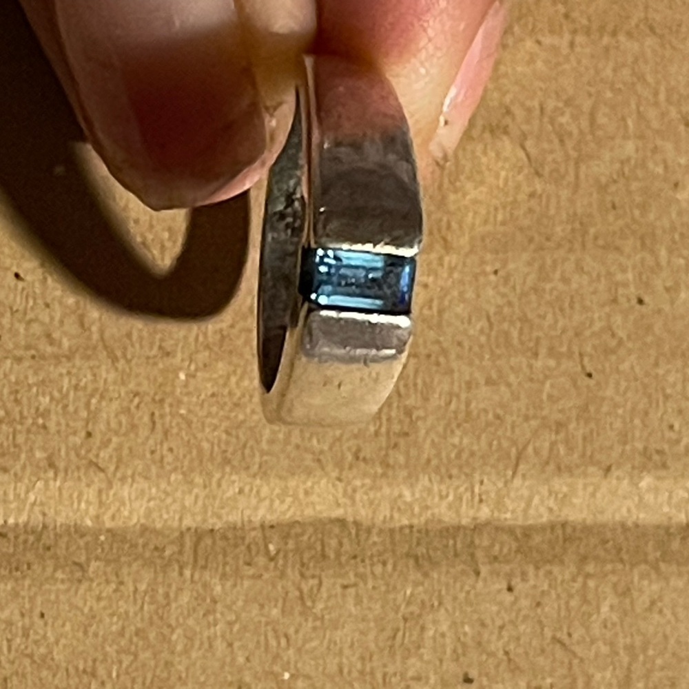 James Avery Silver Ring with Blue Stone